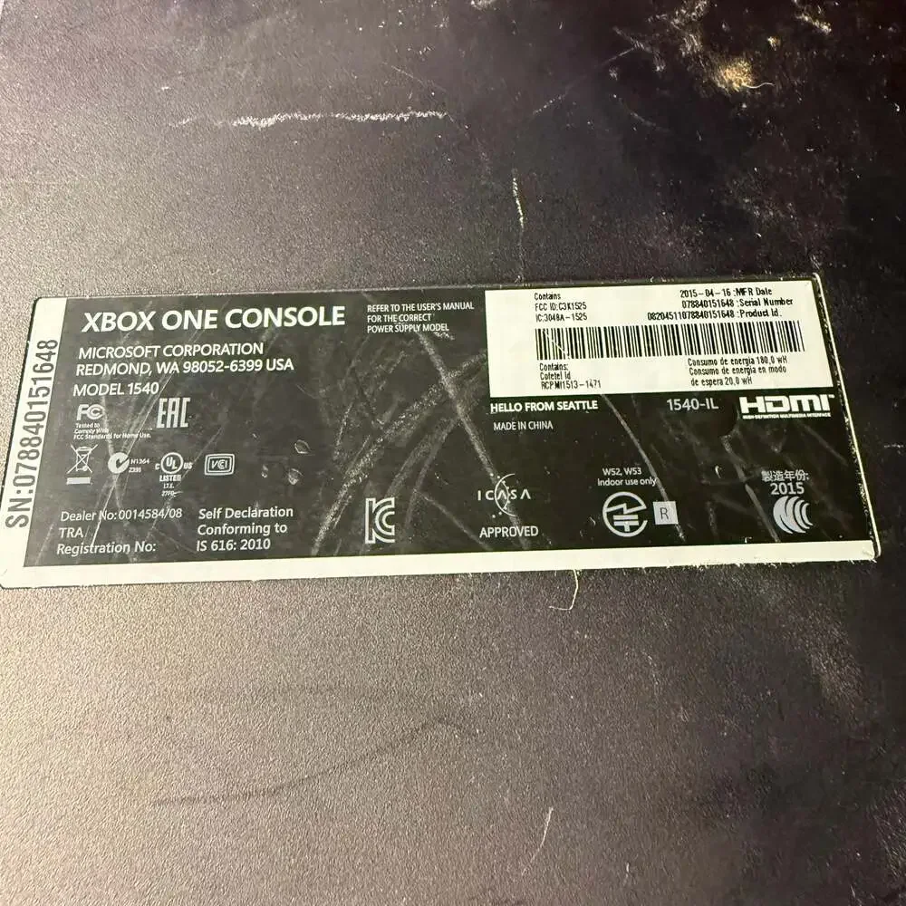 Microsoft Xbox One Console 500GB - Black - Model 1540